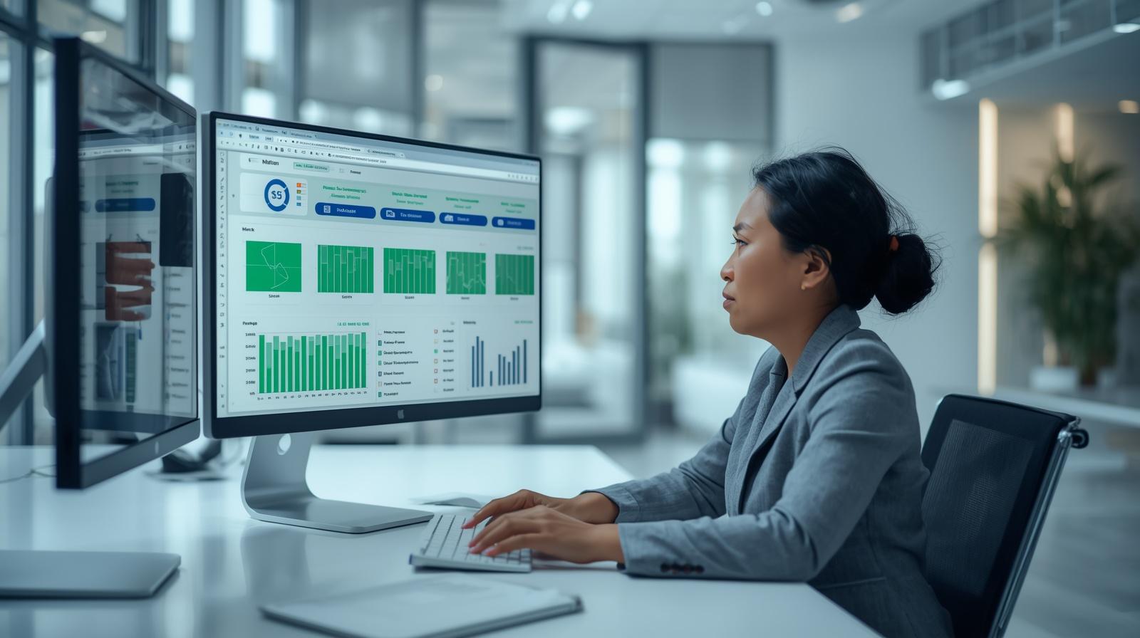 Analista revisando dashboard de seguridad